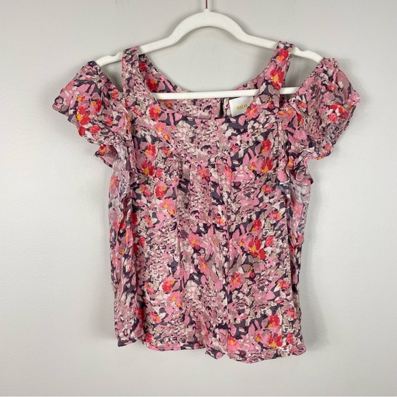 Maeve Abstract Floral Blouse in Pink and Black - Picture 2 of 10